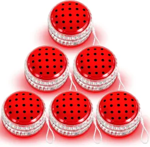 Woanger 24 Pcs Ladybug Party Favors Light up Yoyo Bulk LED Responsive Balls Novelty Plastic Rainbow Yoyo for Kids Adults Beginner Ladybug Themed Birthday Party Decorations Classroom Prizes Favors