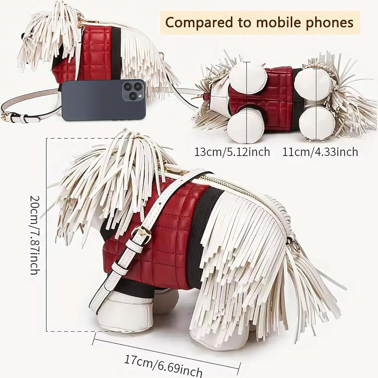Women Dog Shaped Purse Crossbody Shoulder Bag Handbag Cartoon Novelty Unique PU Leather Luxury Evening Tassel Y2KPurse