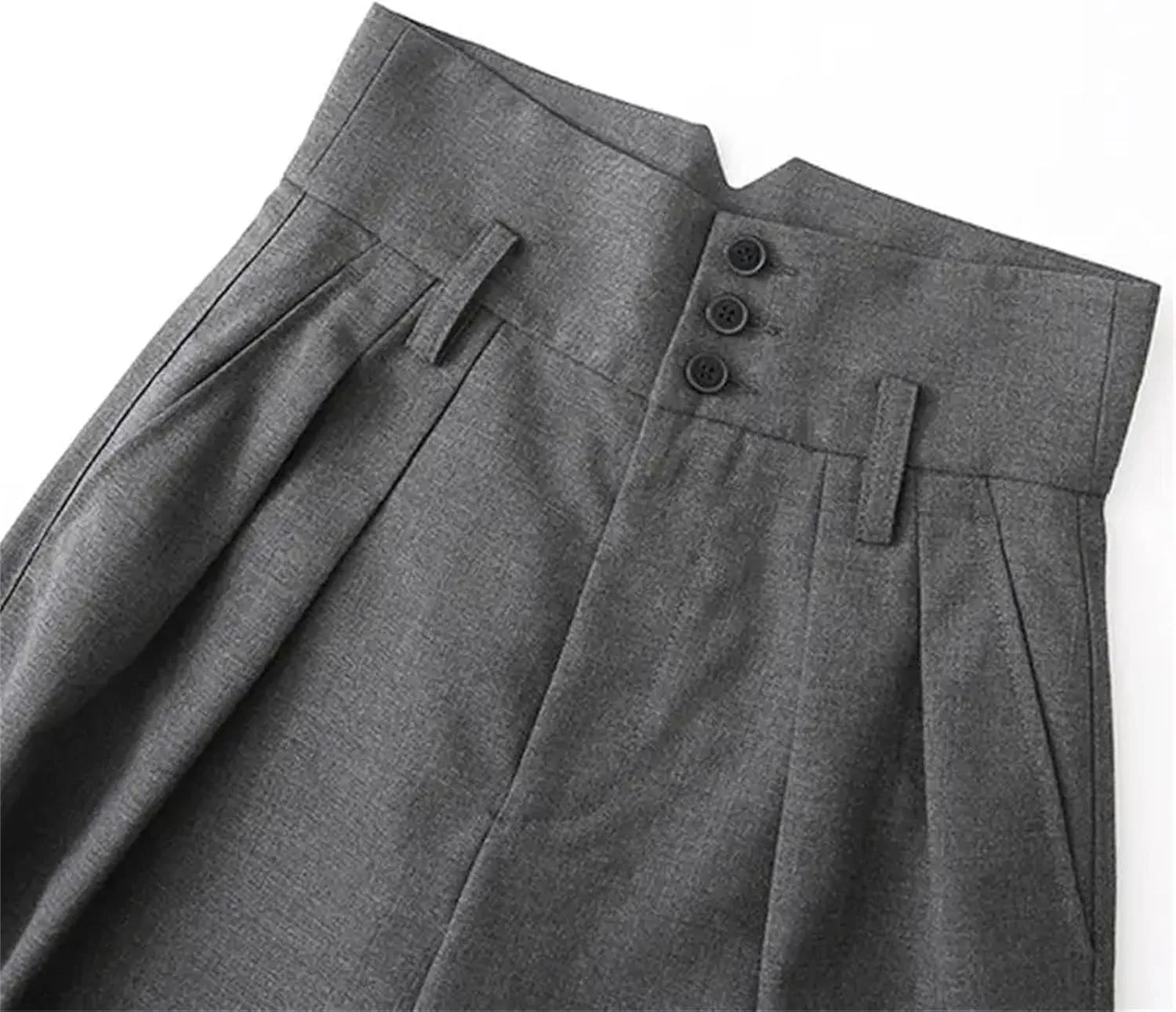 Women’s Corset Overalls Wide-Leg Pants High Waist Year-Round Retro Casual Trousers