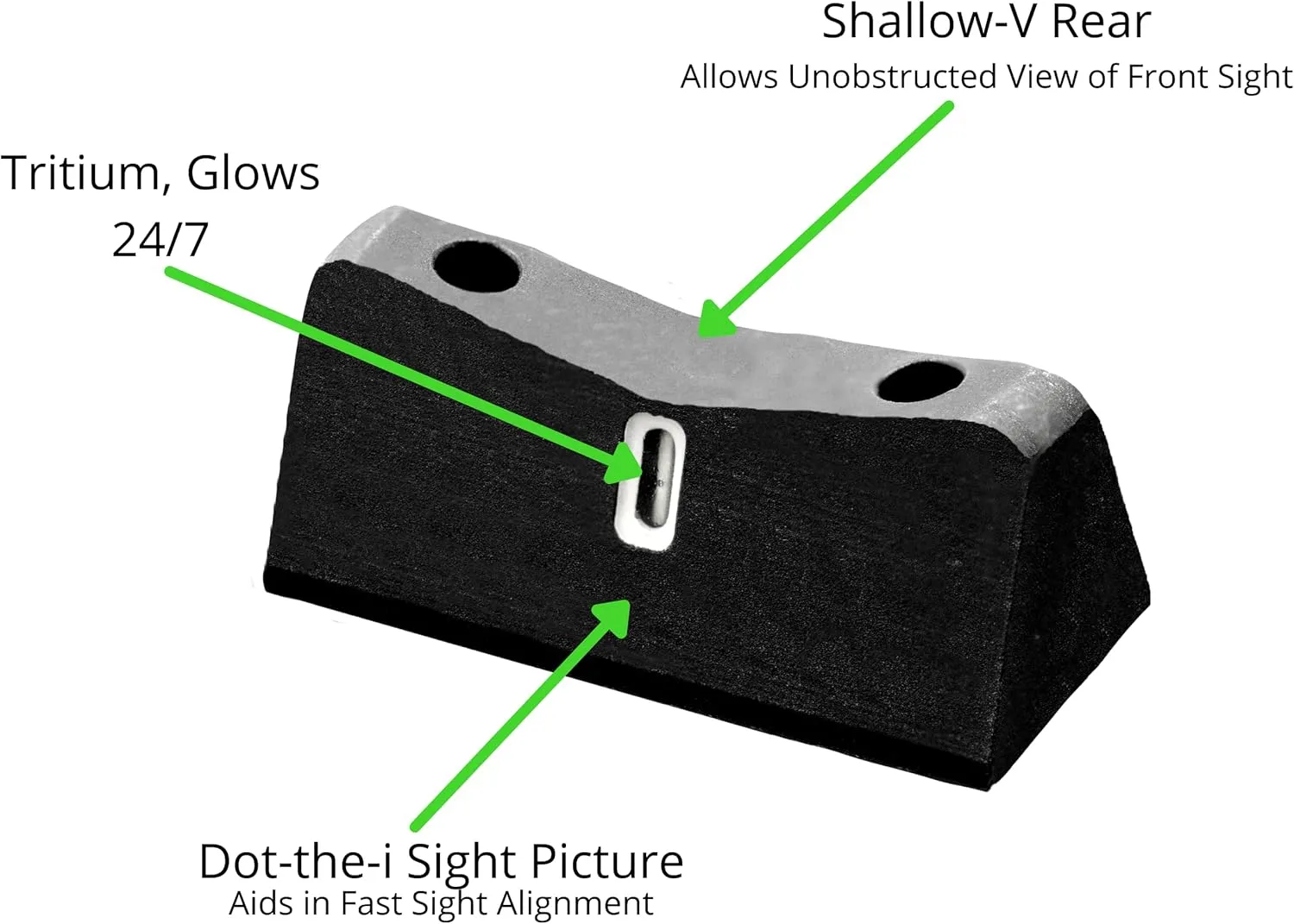 XS Sights DXT2 Big Dot Night Sight for CZ, Sig, HK Pistols, Front and Rear Glow in The Dark Tritium for Tactical Applications