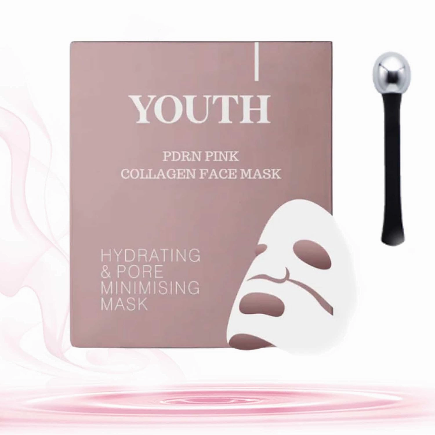 YOUTH PDRN Pink Collagen Face Mask, Youth Salmon Pdrn Pink Collagen Gel Mask, YOUTH PDRN with Salmon DNA For Glass Glow Skin Elasticity Improvement, Hydrating (34gx4ea)