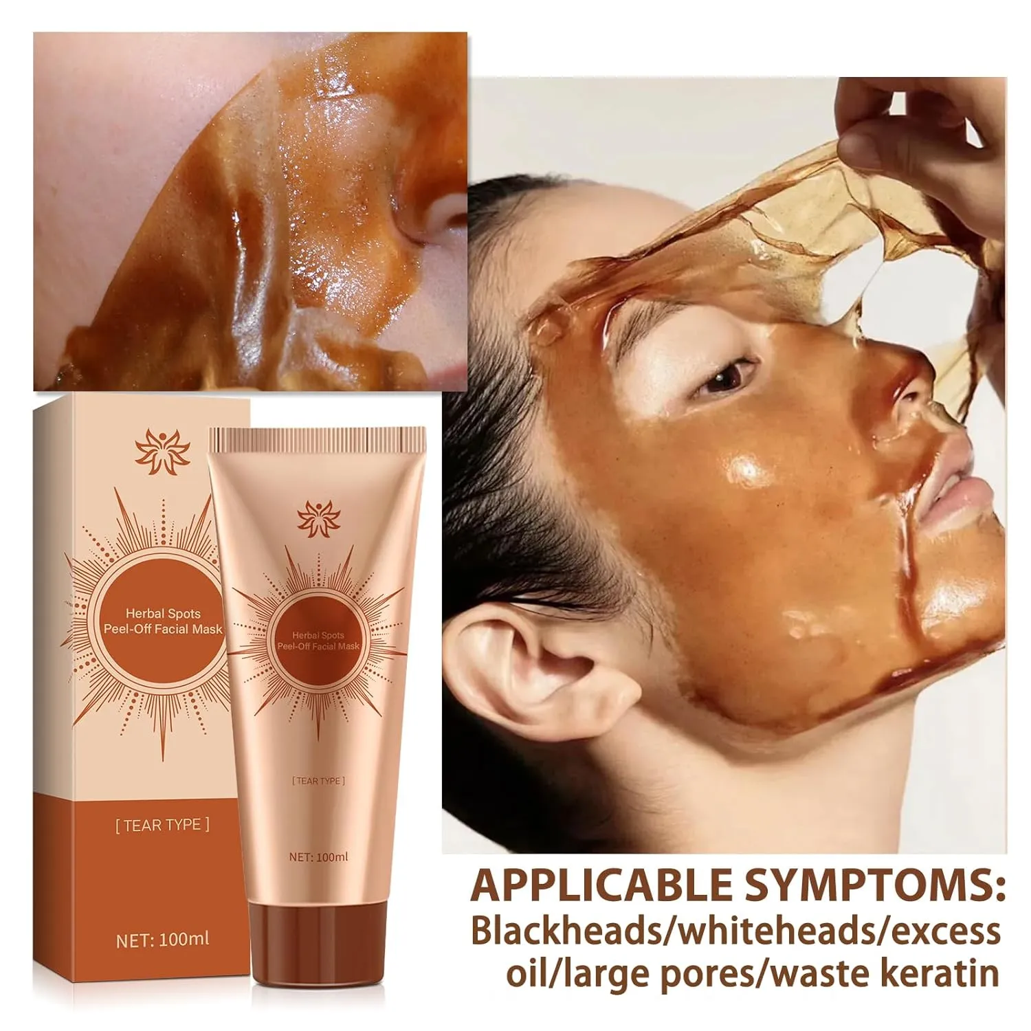 Zenauralife Peel off Face Mask, Zenauralife 𝐖𝐡𝐢𝐭𝐞𝐧𝐢𝐧𝐠 and Spot Removing Face Mask, Herbal Spots Peel-Off Facial Mask, Deep Cleansing | Shrink Pores | Oil Control | Moisturizing (2 Pcs)